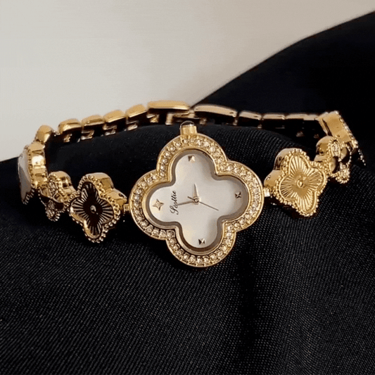 Fortuna – Gold Clover-Link Watch with Signature Clover Dial