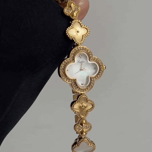 Fortuna – Gold Clover-Link Watch with Signature Clover Dial