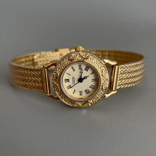 Aurora Etch – Women’s Gold Embossed Bracelet Watch