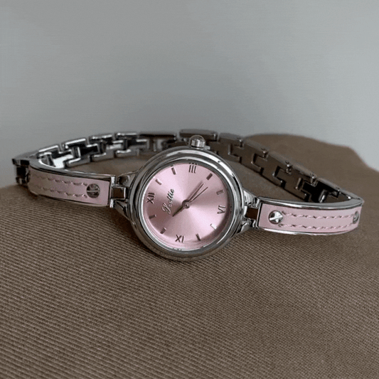 Roselle – Women’s Coral Bracelet Watch with Petite Round Face