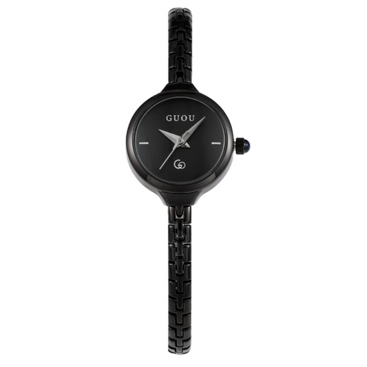 Noir Mini – Black Slim Strap Small Round Dial Women’s Quartz Watch