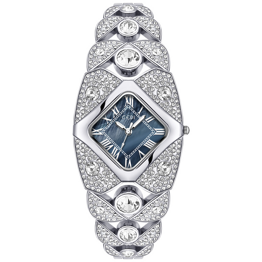 Celeste Luxe – Vintage Diamond Bangle Blue Dial Women’s Quartz Watch