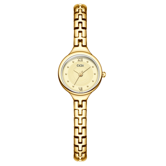 Luméa Vintage – Gold Slim Strap Round Retro Dial Women’s Quartz Watch