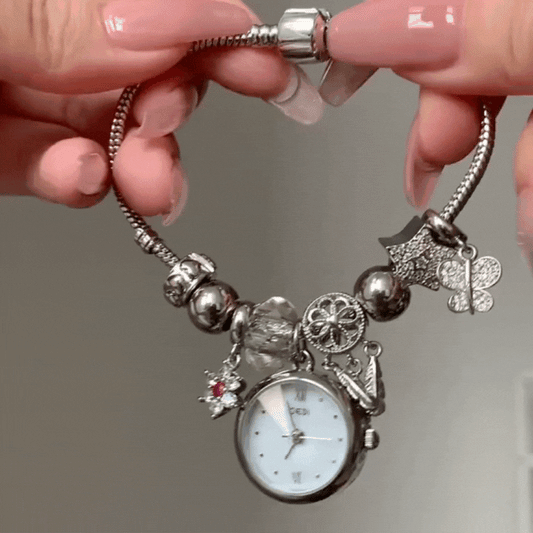 Charmé Silver – Bracelet Watch with Delicate Pendant Details