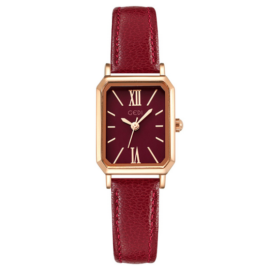 Ankara Red Timepiece: Petite Square Watch