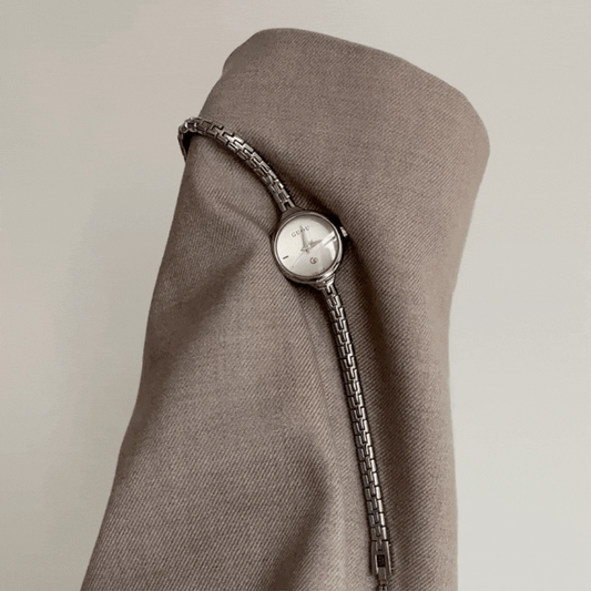 Silver Women's Watch – Dainty Round Watch with Stainless Steel Band | Halo