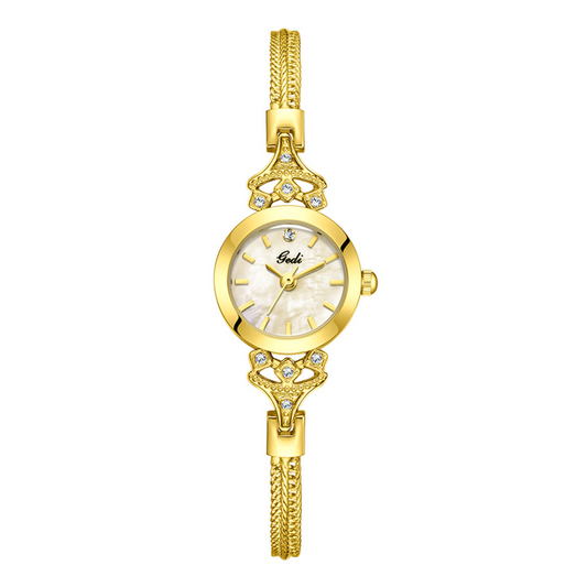 Aurora Pearl – Gold Bangle Mother-of-Pearl Dial Women’s Quartz Watch