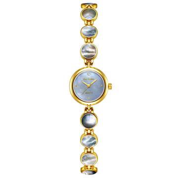 Elegant armbandstil rund mopp Dial Women's Quartz Watch