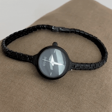 Noir Mini – Black Slim Strap Small Round Dial Women’s Quartz Watch