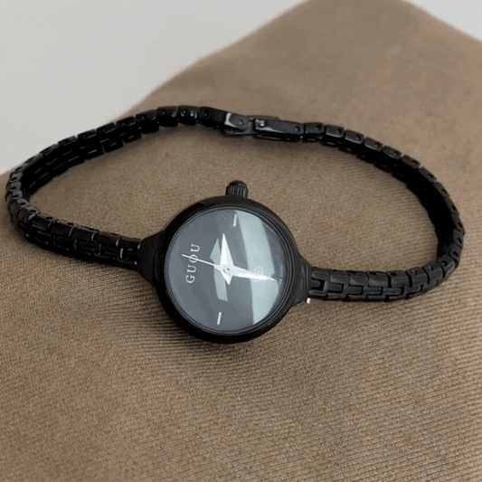 Noir Mini – Black Slim Strap Small Round Dial Women’s Quartz Watch