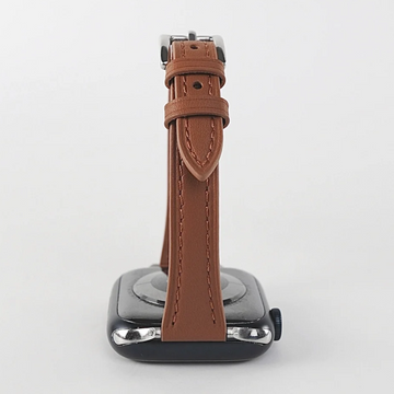 Brown Unisex Slim Waist Design Watch Band Calf Leather for Apple Watch – Grace