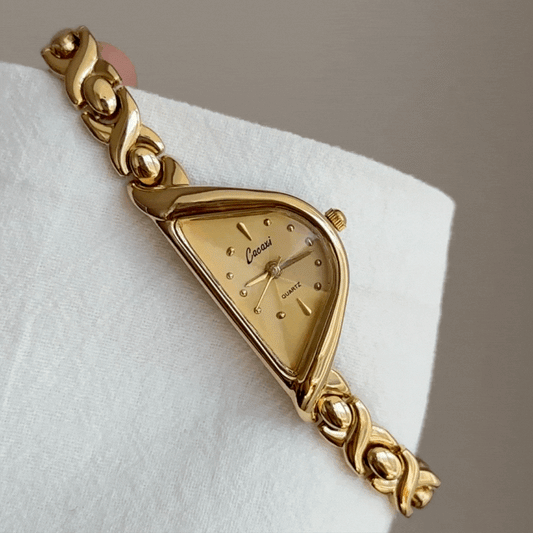 Vintage Palace Style Gold Chain Bracelet Luxury Semi-Circle Dial Ladies Quartz Watch - Royal Duchess