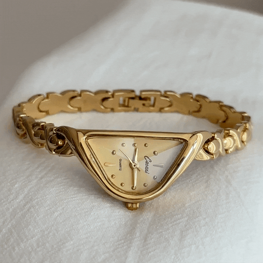 Vintage Palace Style Gold Chain Bracelet Luxury Semi-Circle Dial Ladies Quartz Watch - Royal Duchess