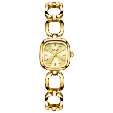 Golden Grace Timepiece: Minimalistisk firkantet armbåndur