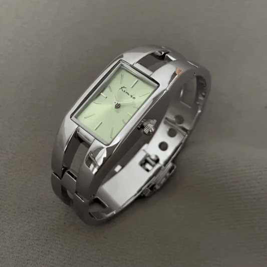 Azure Serenity Timepiece: Minimalist Square Quartz Watch