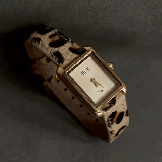 Leopard Print Strap Gold Rectangle Women’s Quartz Watch – Fashion Ladies Wristwatch