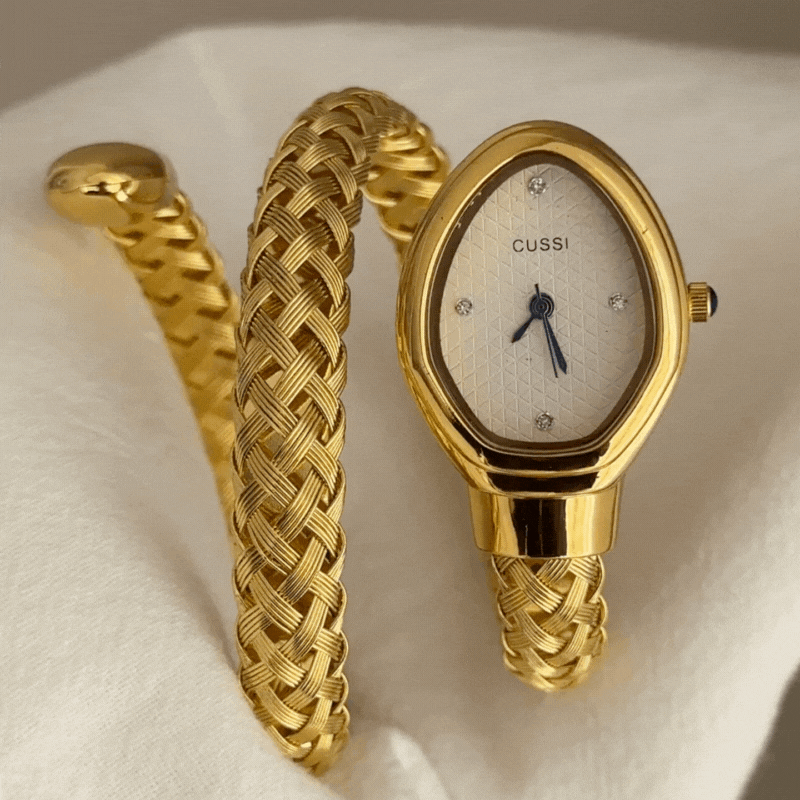 gold snake bracelet watch women