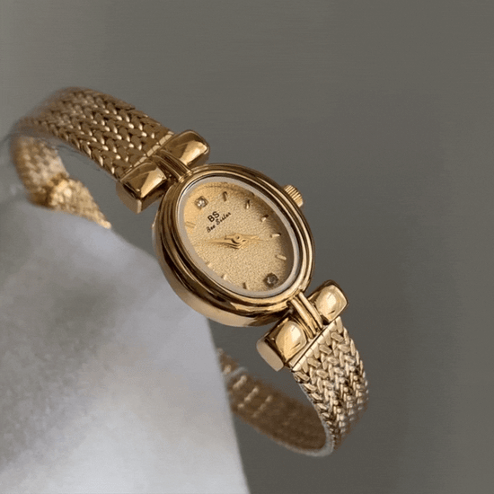 elegant gold quartz watch