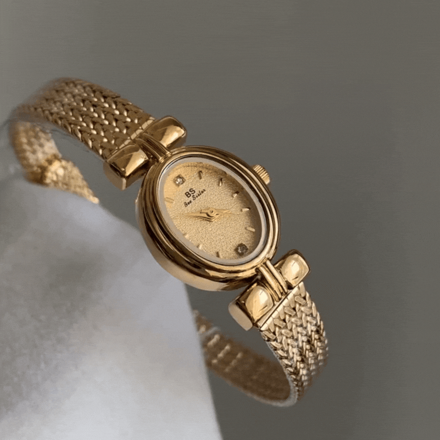 elegant gold quartz watch