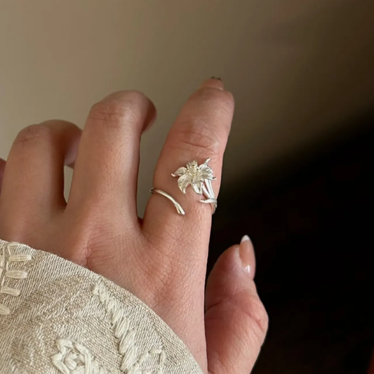 Spring Lily Blossom Adjustable Ring