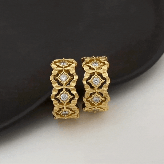 Vintage Palace Lace Brass Earrings