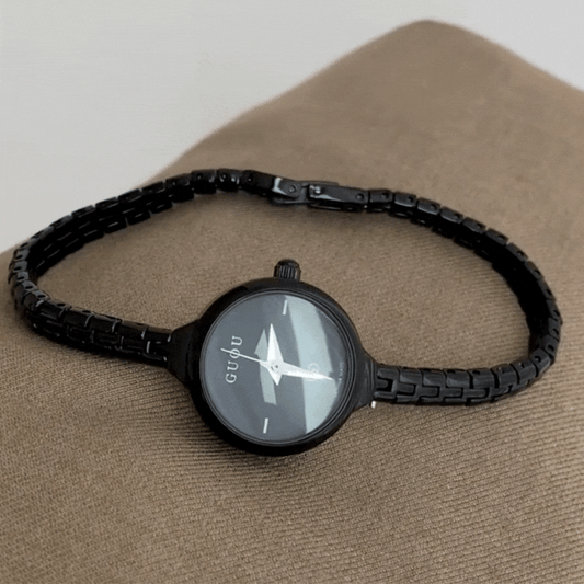 Noir Mini – Black Slim Strap Small Round Dial Women’s Quartz Watch