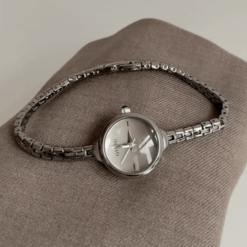 Silver Women's Watch – Dainty Round Watch with Stainless Steel Band | Halo