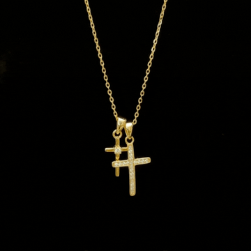 Modern Minimalist Double Cross Zircon Necklace - S925 Silver Collar Chain