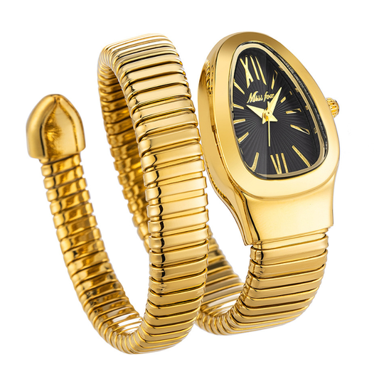 Fashion Serpenti Watch - Gold Double Loop Quartz Bracelet
