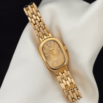 Modern Classic Gold Oval Dial Watch - Alloy Quartz Bracelet Timeless Design