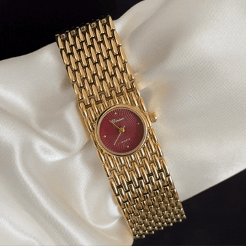 Modern Minimalist Gold Round Dial Watch - Alloy Quartz Bracelet