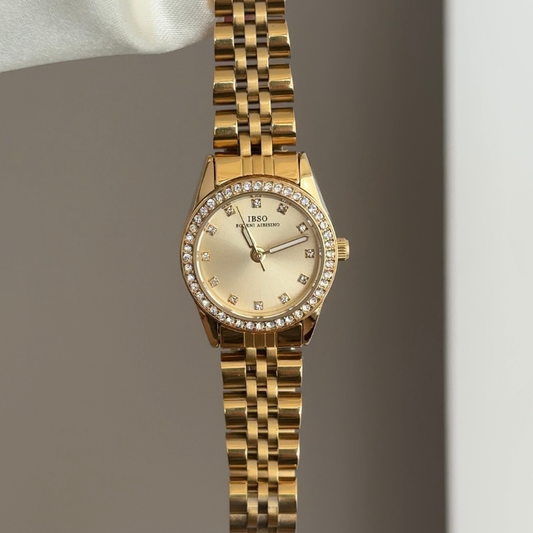 Fashion Classic Gold Diamond-Accented Women’s Quartz Watch