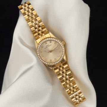 Fashion Classic Gold Diamond-Accented Women’s Quartz Watch