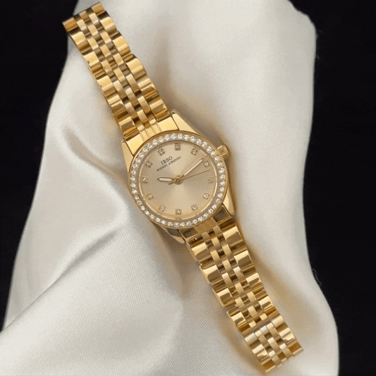 Fashion Classic Gold Diamond-Accented Women’s Quartz Watch