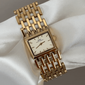 Metropolitan Luxe Gold Square Watch - Skeletal Steel Quartz