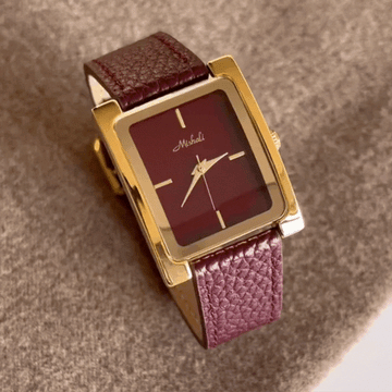 Oroodotto rosso Ankara: orologio in cuoio genuino