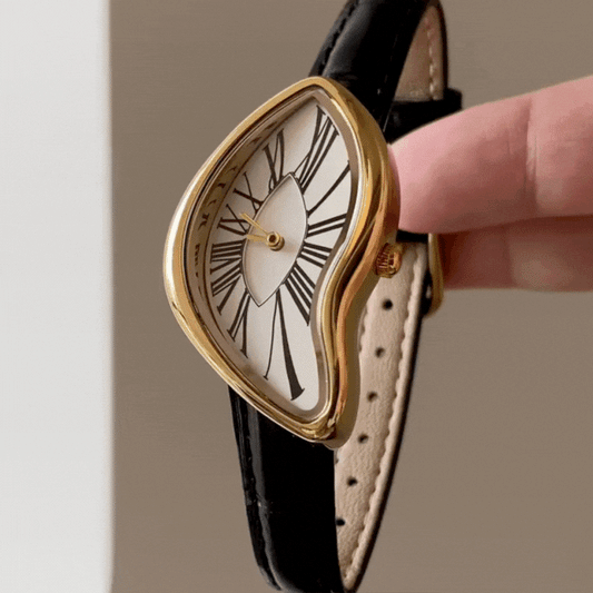 High-End Fashion Melted Gold Case Women’s Quartz Watc