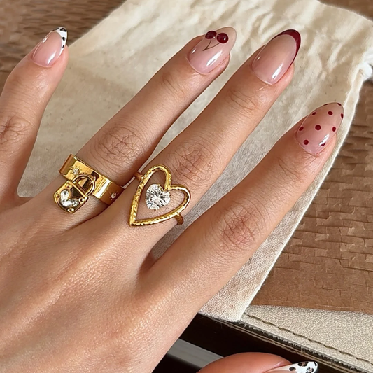 Adjustable Floating Diamond Heart Ring