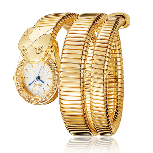 Gold Serpenti Bracelet Watch with Diamond Accents – Women’s Quartz Watch