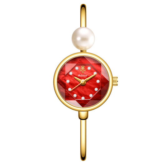 Gold Red Dial Bracelet Watch for Women – Quartz