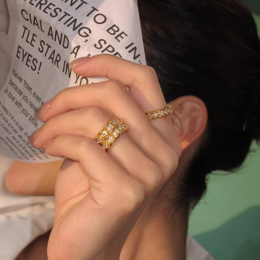 Snake Texture Zircon Index Finger Ring for Women