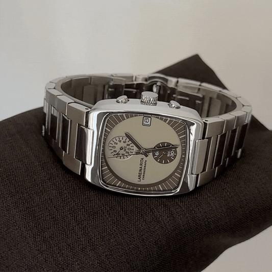 Simplicity Classic Sophisticated: Grey Rectangular Dial Watch with Silver Stainless Steel Bracelet