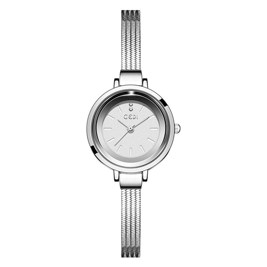 Silver Grace Timepiece: White Tassel Chain Quartz Watch
