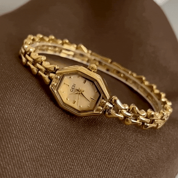 Gold Thorn Bracelet Cuartz Watch for Women - Dial octogonal de oro, audaz y elegante
