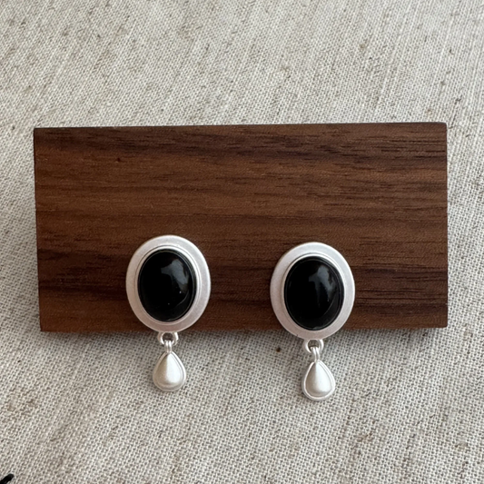 Vintage Matte Oval Earrings