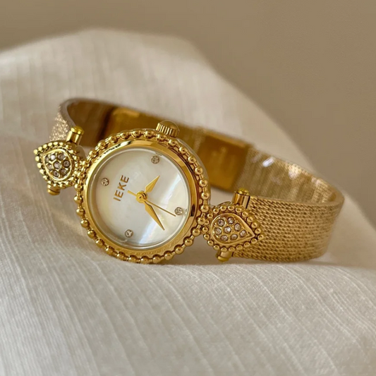 Zlatne žene Dainty Watch - Quartz Watch s majkom bisernog biranja, vintage palača u stilu | Julija