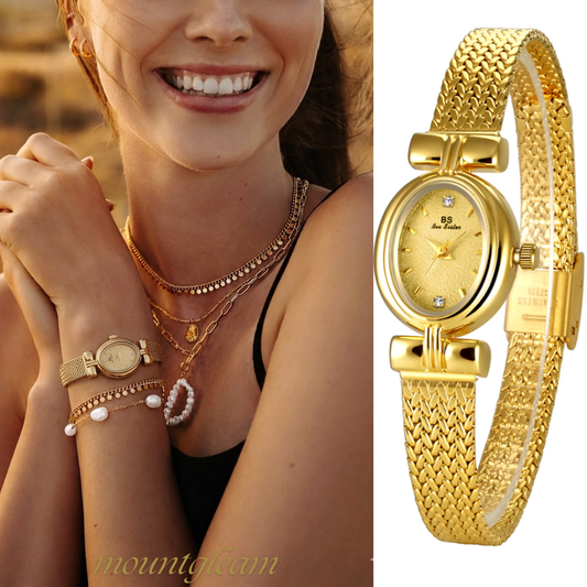 Elegant Gold Oval Dial Watch for Women – Timeless Everyday Style