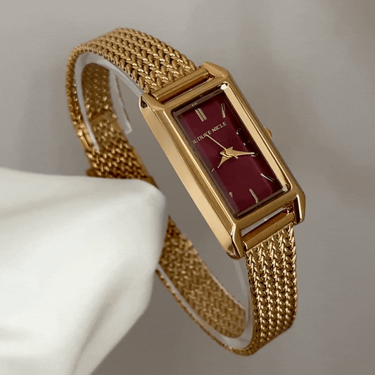 elegant red gold watch