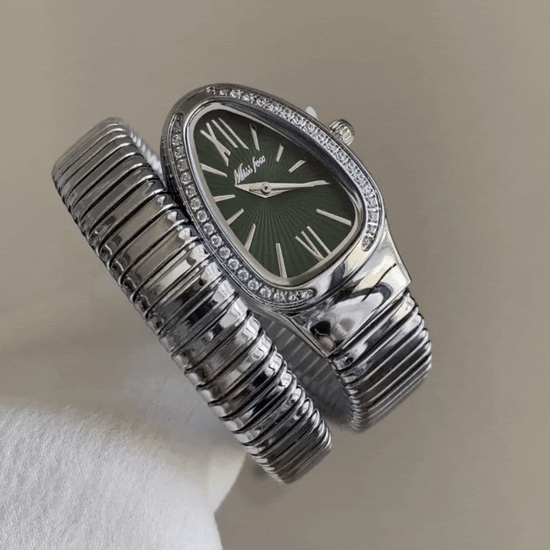 serpent green elastic bracelet watch