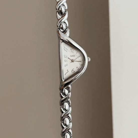 white half‑moon dial women’s watch